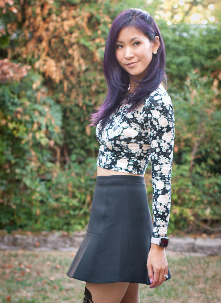 Floral Crop Top and Darth Vader Tights