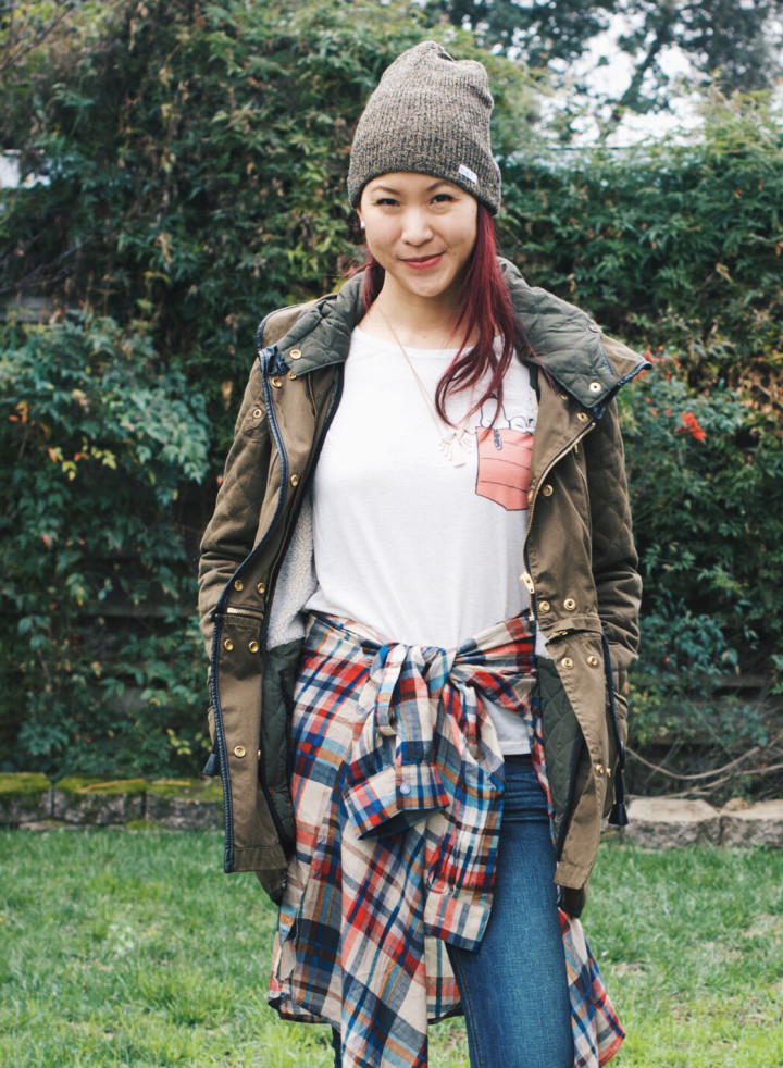 Snoopy Tee and Plaid Shirt