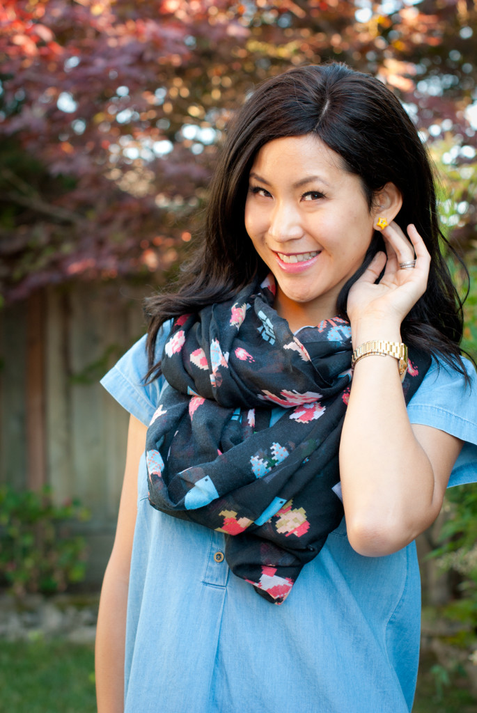 Super Mario Scarf and Mario Star Earrings