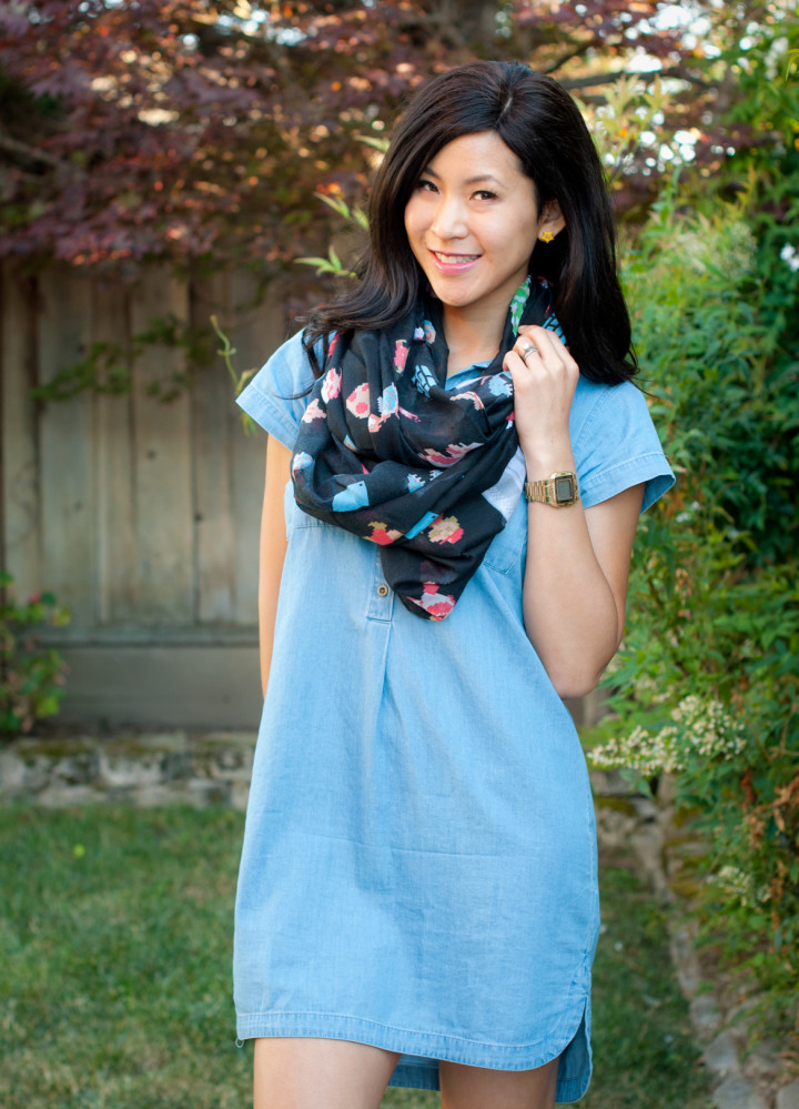 Super Mario Scarf and Chambray Dress