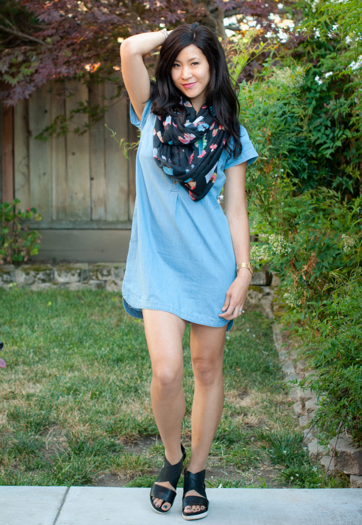 Super Mario Scarf and Chambray Dress