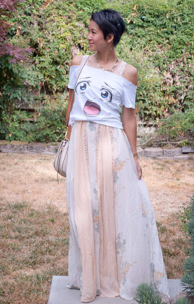 Anime Face Tee and Maxi Dress