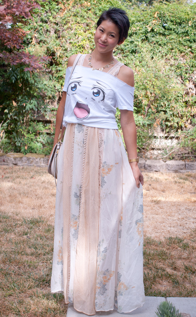 Anime Face Tee and Maxi Dress