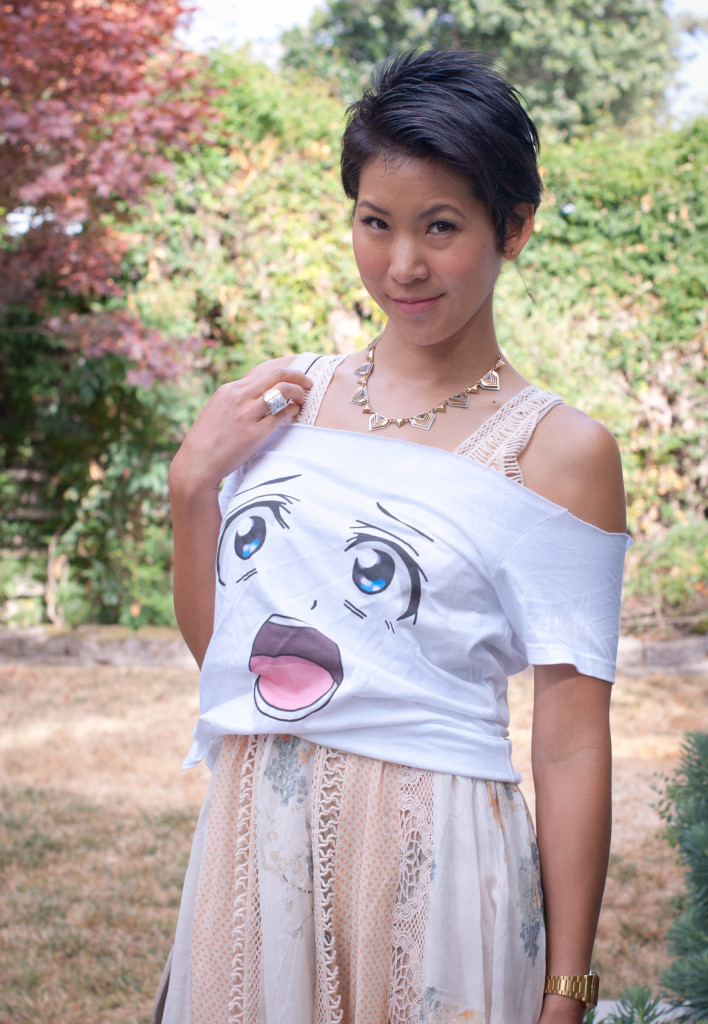 Anime Face Tee and Maxi Dress