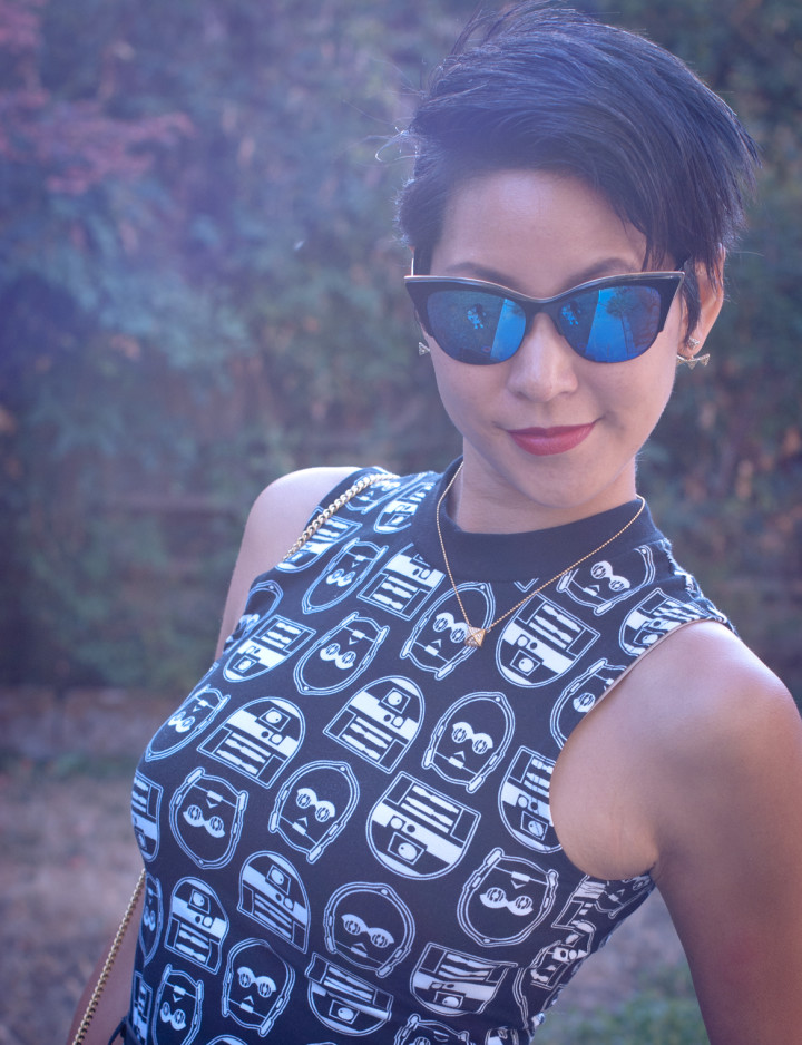 Star Wars Droids Black White Dress