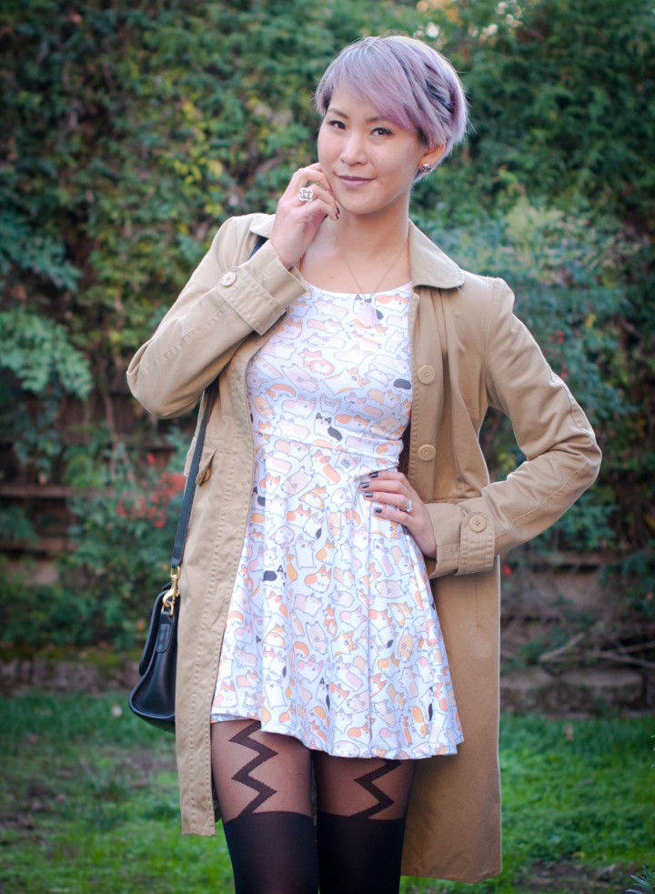 Corgi Print Dress