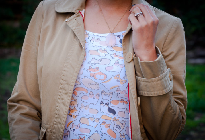 Kira Kira Doodles Corgi Print Dress