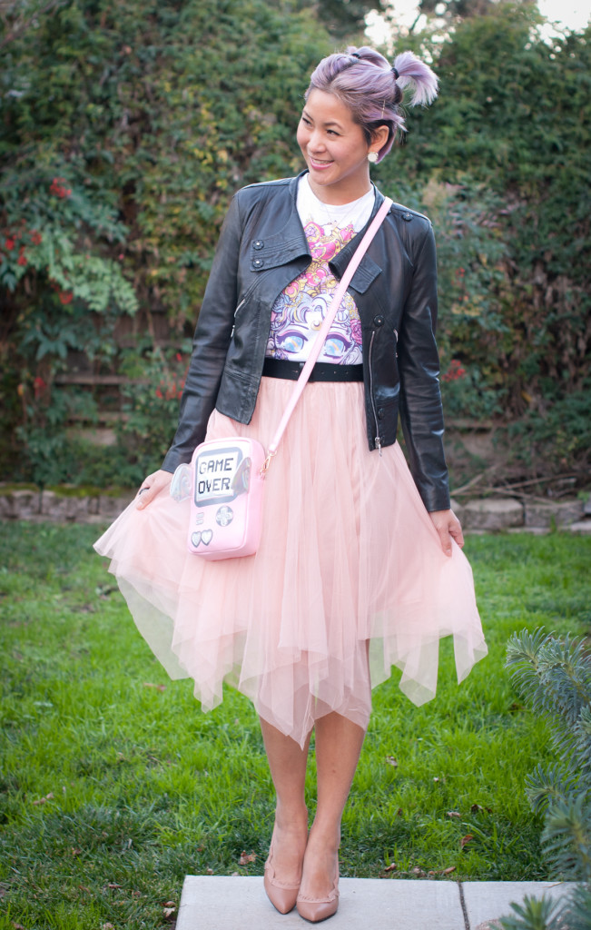 sailor moon tee and tulle skirt outfit