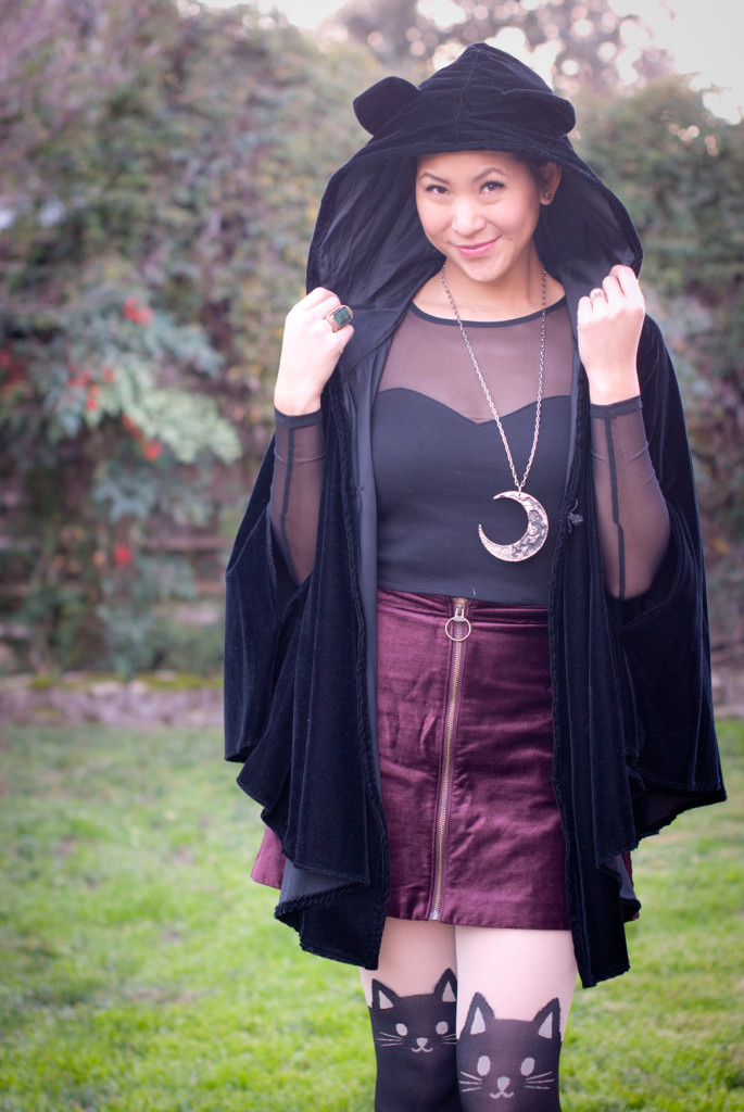 Cat Cloak Cat Tights Velvet Skirt