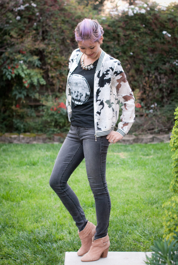 Rogue One tee and Sheer Bomber Jacket