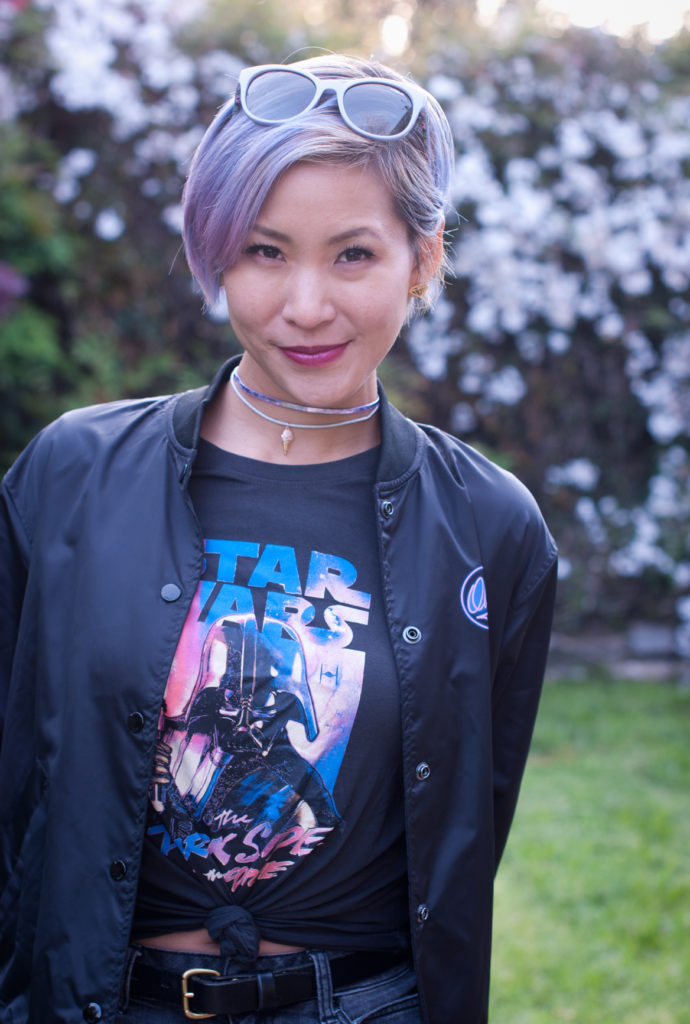 Star Wars The Dark Side Vader Tee with Obey Bomber Jacket