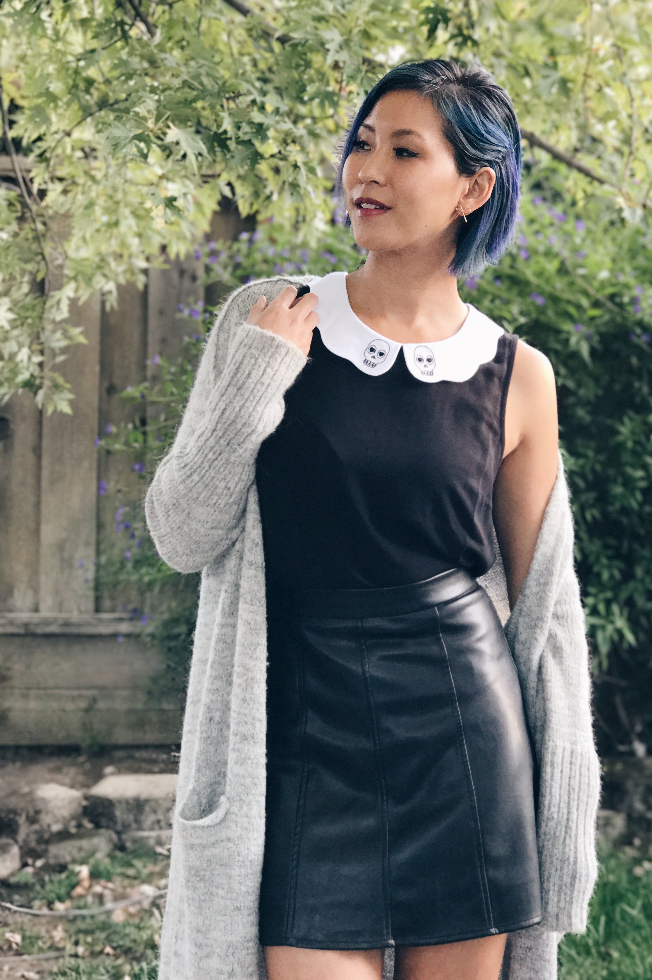 Cute Skull Collar Top Ghoulish October Outfit