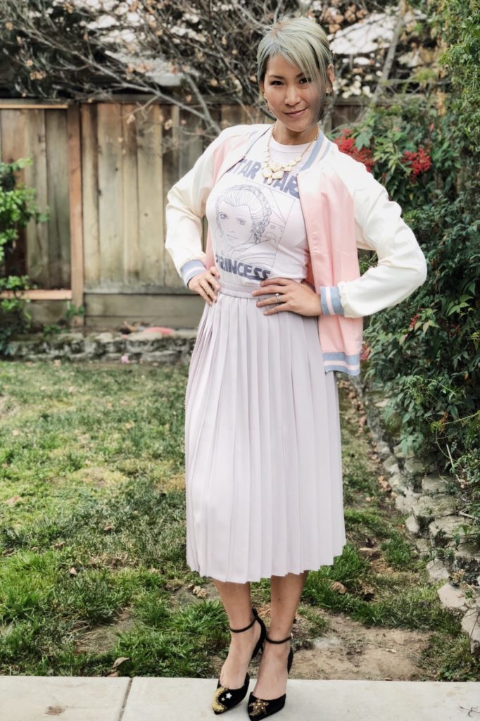 Princess Leia shirt with pleated skirt 