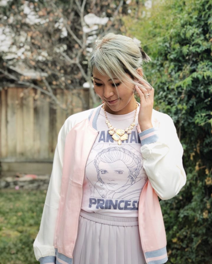 Princess Leia shirt with pleated skirt 