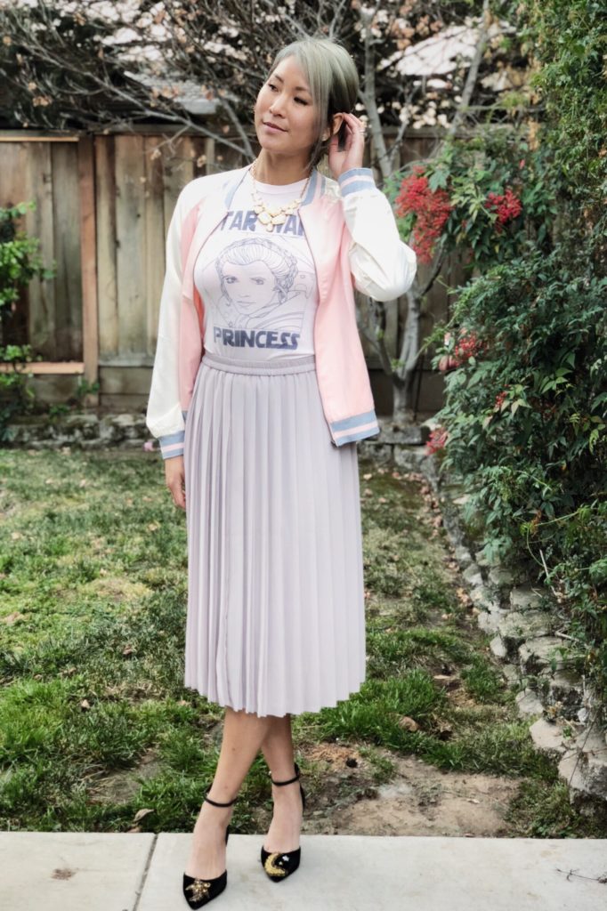 Princess Leia shirt with pleated skirt 