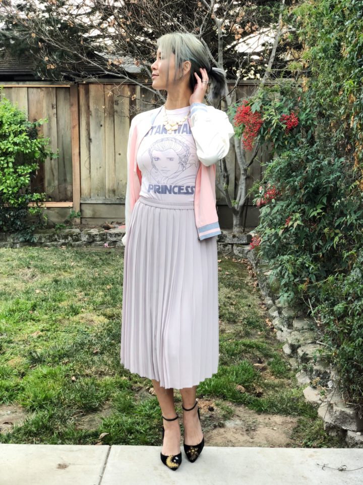 Princess Leia shirt with pleated skirt 