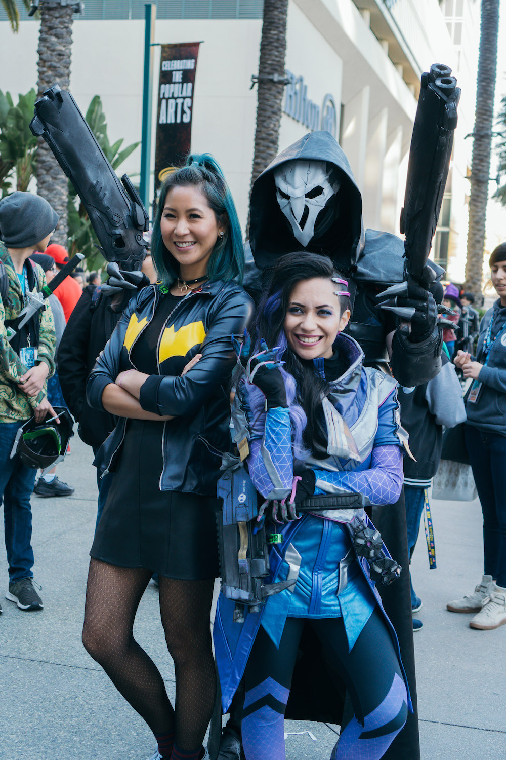 Casual Batgirl of Burnside with Sombra and Reaper cosplay