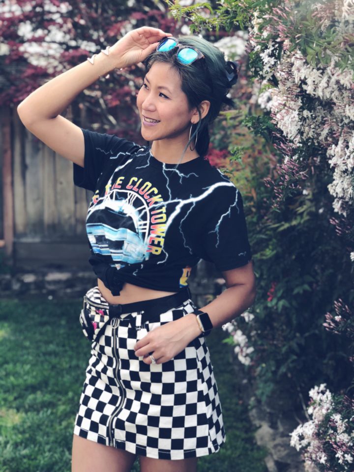 Back to Future 80s Inspired Outfit Checkered Skirt