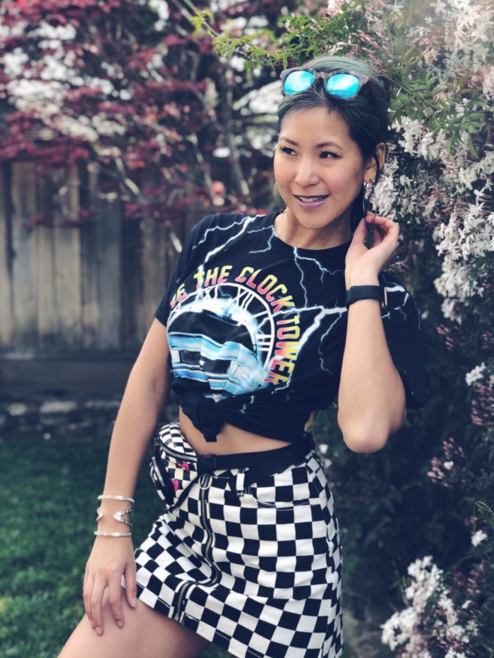 Back to Future 80s Inspired Outfit Checkered Skirt