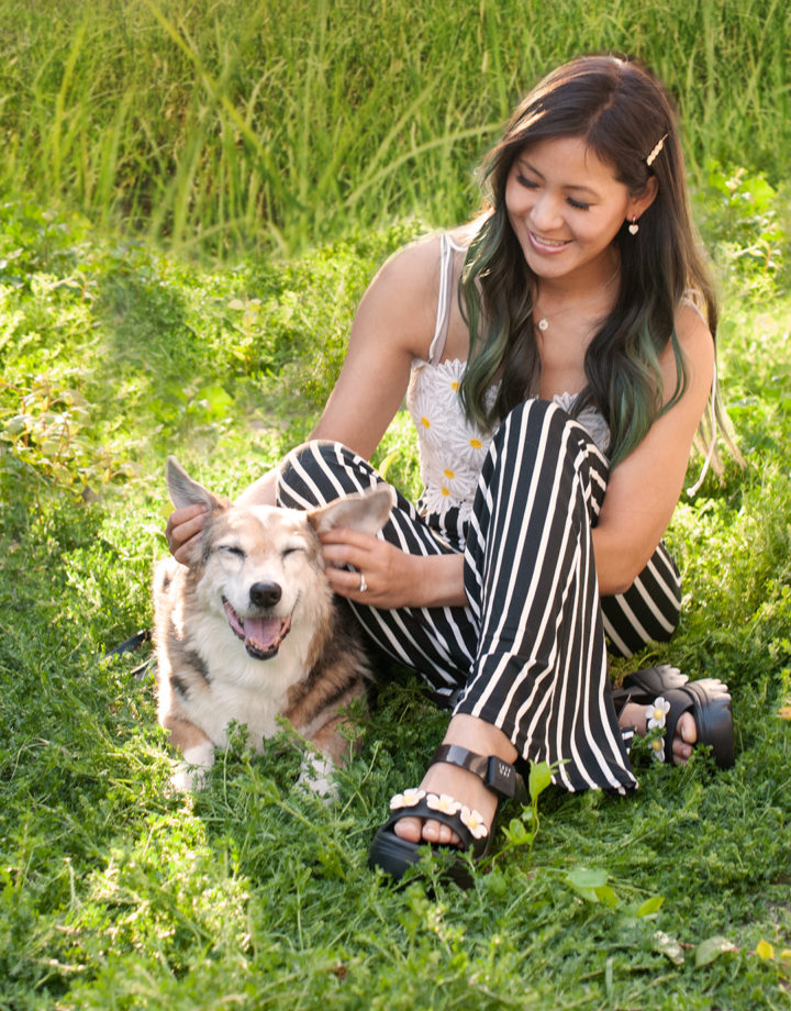 Daisy Top Black White striped pants