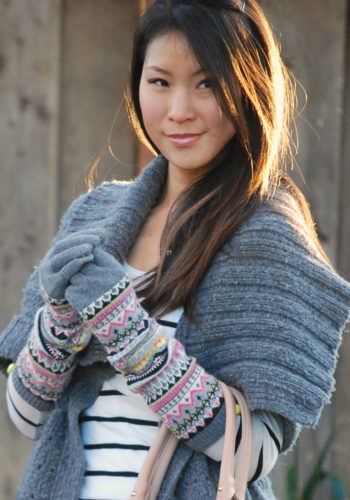 Juicy Couture Oversized Wrap Sweater, Fair Isle Texting Gloves